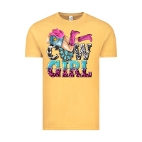 Vintage Mustard cow girl Vintage Tee - texasbilliewilder