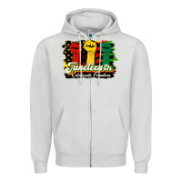 Dove Grey juneteenth celebrate freedom Zipper Hoodie - HRA Design Shop