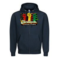Navy juneteenth celebrate freedom Zipper Hoodie - HRA Design Shop