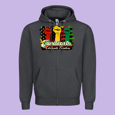Juneteenth Celebrate Freedom Zipper Hoodie Designed By Hra Design Shop