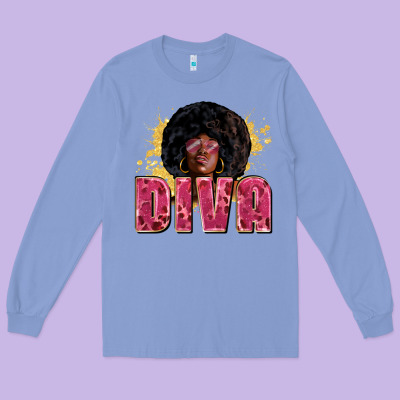 Diva Juneteenth Long Sleeve Tee Designed By Zillion Design Studio
