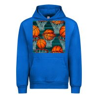 Cobalt basketball hoop seamless pattern Urban Hoodie - BundleAndBundleShop