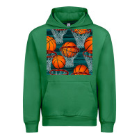 Emerald basketball hoop seamless pattern Urban Hoodie - BundleAndBundleShop