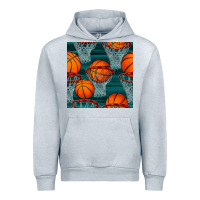 Heather Grey basketball hoop seamless pattern Urban Hoodie - BundleAndBundleShop