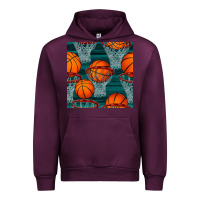 Mauve Wine basketball hoop seamless pattern Urban Hoodie - BundleAndBundleShop