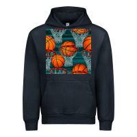 Navy basketball hoop seamless pattern Urban Hoodie - BundleAndBundleShop