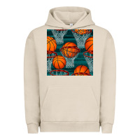 Pigment French Oak basketball hoop seamless pattern Urban Hoodie - BundleAndBundleShop