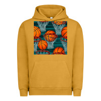 Pigment Peanut Butter basketball hoop seamless pattern Urban Hoodie - BundleAndBundleShop