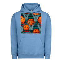 Pigment Pebble Blue basketball hoop seamless pattern Urban Hoodie - BundleAndBundleShop