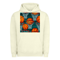Pigment Pistachio basketball hoop seamless pattern Urban Hoodie - BundleAndBundleShop