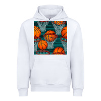 White basketball hoop seamless pattern Urban Hoodie - BundleAndBundleShop