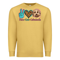 Antique Gold peace love labradoodle Premium Sweatshirt - Jasminsmagicworld