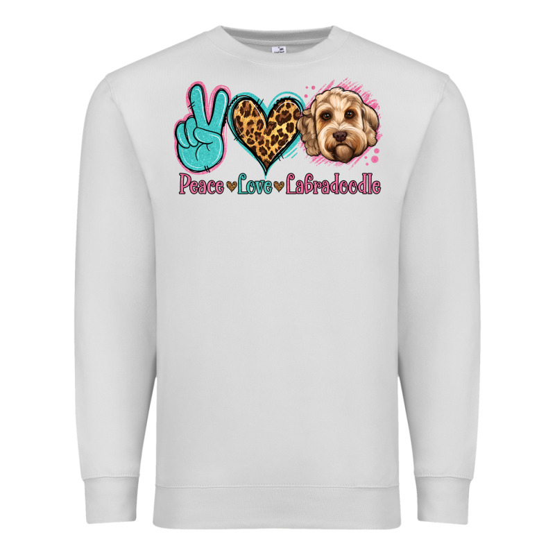 Peace Love Labradoodle Premium Sweatshirt by Jasminsmagicworld | Teevron