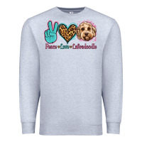 Heather Grey peace love labradoodle Premium Sweatshirt - Jasminsmagicworld