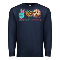 Navy peace love labradoodle Premium Sweatshirt - Jasminsmagicworld