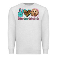 Oatmeal Heather peace love labradoodle Premium Sweatshirt - Jasminsmagicworld