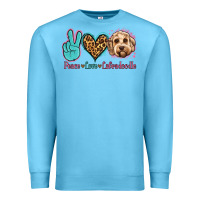 Ocean Blue peace love labradoodle Premium Sweatshirt - Jasminsmagicworld