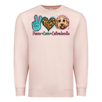 Pale Pink peace love labradoodle Premium Sweatshirt - Jasminsmagicworld