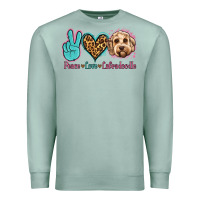 Seafoam peace love labradoodle Premium Sweatshirt - Jasminsmagicworld