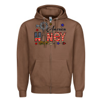 Chestnut america honey Zipper Hoodie - CowhideDigitalArt