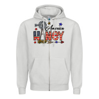 Dove Grey america honey Zipper Hoodie - CowhideDigitalArt