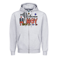 Heather Grey america honey Zipper Hoodie - CowhideDigitalArt