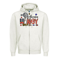 Oatmeal Heather america honey Zipper Hoodie - CowhideDigitalArt
