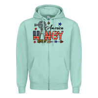 Seafoam america honey Zipper Hoodie - CowhideDigitalArt