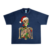 Navy Christmas Skeleton Urban Heavy Tee - RanaPortraitStore