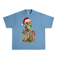 Pebble Blue Christmas Skeleton Urban Heavy Tee - RanaPortraitStore