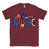 Burgundy American Nurse Classic Tee - Neo Western