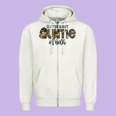 Auntie Zipper Hoodie Designed By Cowhidedigitalart