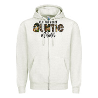 Oatmeal Heather auntie Zipper Hoodie - CowhideDigitalArt