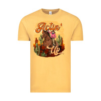 Vintage Mustard cowgirl actin up Vintage Tee - texasbilliewilder