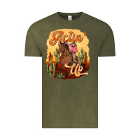 Vintage Olive cowgirl actin up Vintage Tee - texasbilliewilder