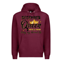 Burgundy december queen faith and favor living my blessed l Premium Hoodie - MaliasSmallBusiness
