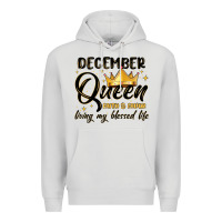 Dove Grey december queen faith and favor living my blessed l Premium Hoodie - MaliasSmallBusiness