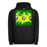 Pigment Black soccer balls with field  and tactics seamless pattern Urban Hoodie - BundleAndBundleShop