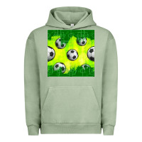 Pigment Oil Green soccer balls with field  and tactics seamless pattern Urban Hoodie - BundleAndBundleShop