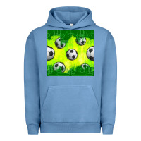 Pigment Pebble Blue soccer balls with field  and tactics seamless pattern Urban Hoodie - BundleAndBundleShop