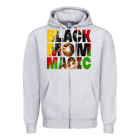 Heather Grey black mom magic juneteenth Zipper Hoodie - HRA Design Shop