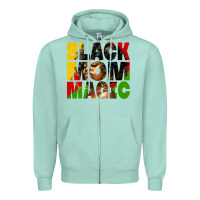 Seafoam black mom magic juneteenth Zipper Hoodie - HRA Design Shop
