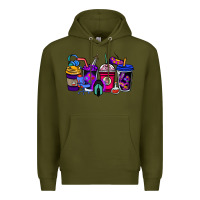Army Green gaming coffee cups Premium Hoodie - NancyCooperArtShop
