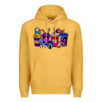 Mustard gaming coffee cups Premium Hoodie - NancyCooperArtShop