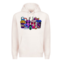 Pale Pink gaming coffee cups Premium Hoodie - NancyCooperArtShop