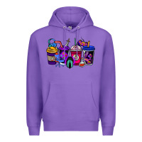 Purple gaming coffee cups Premium Hoodie - NancyCooperArtShop