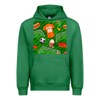 Emerald soccer ball uniform and shoes seamless pattern Urban Hoodie - BundleAndBundleShop