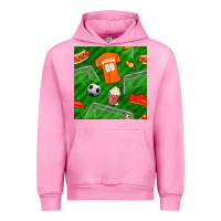 Fuchsia Pink soccer ball uniform and shoes seamless pattern Urban Hoodie - BundleAndBundleShop
