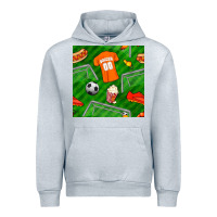 Heather Grey soccer ball uniform and shoes seamless pattern Urban Hoodie - BundleAndBundleShop
