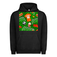 Pigment Black soccer ball uniform and shoes seamless pattern Urban Hoodie - BundleAndBundleShop